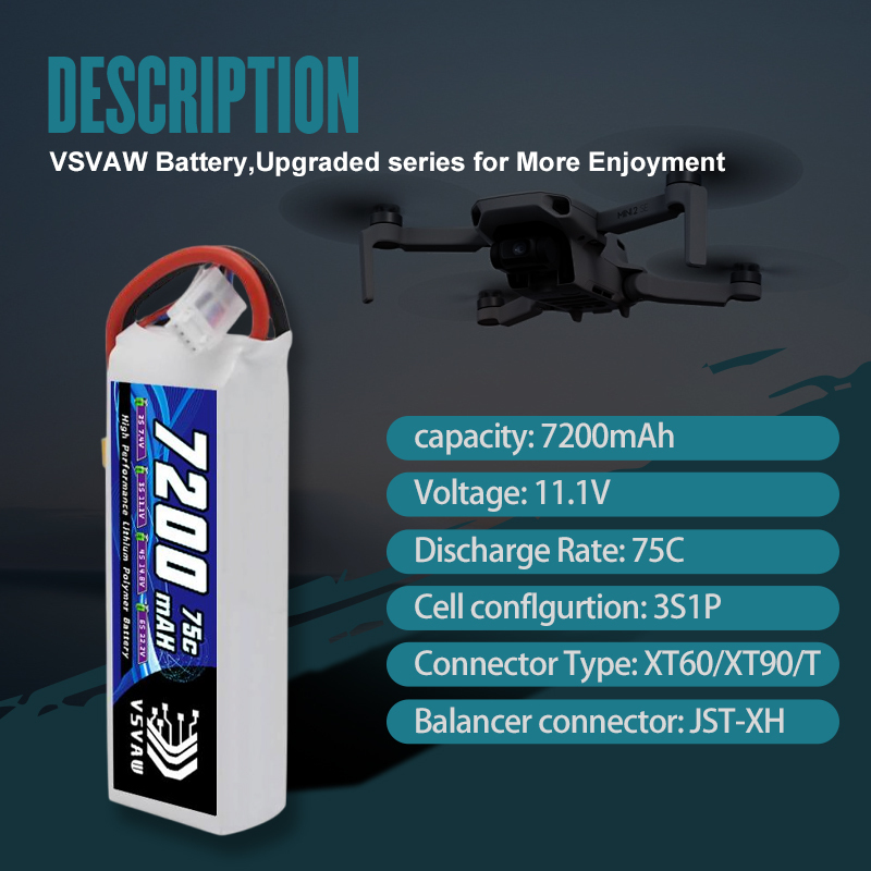 VSVAW 3S Lipo Batterij 11.1V 7 - Drone Battery 3S recensie en prijs