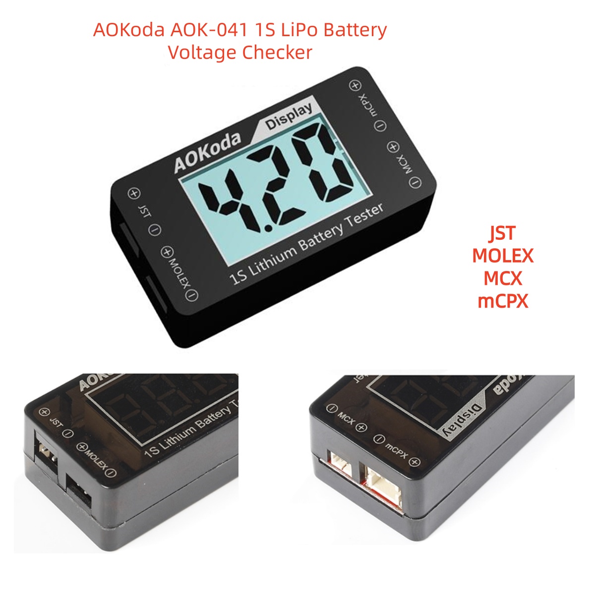 AOKoda AOK-041 1S LiPo batteri - Drone Battery Voltage Checker recensie en prijs