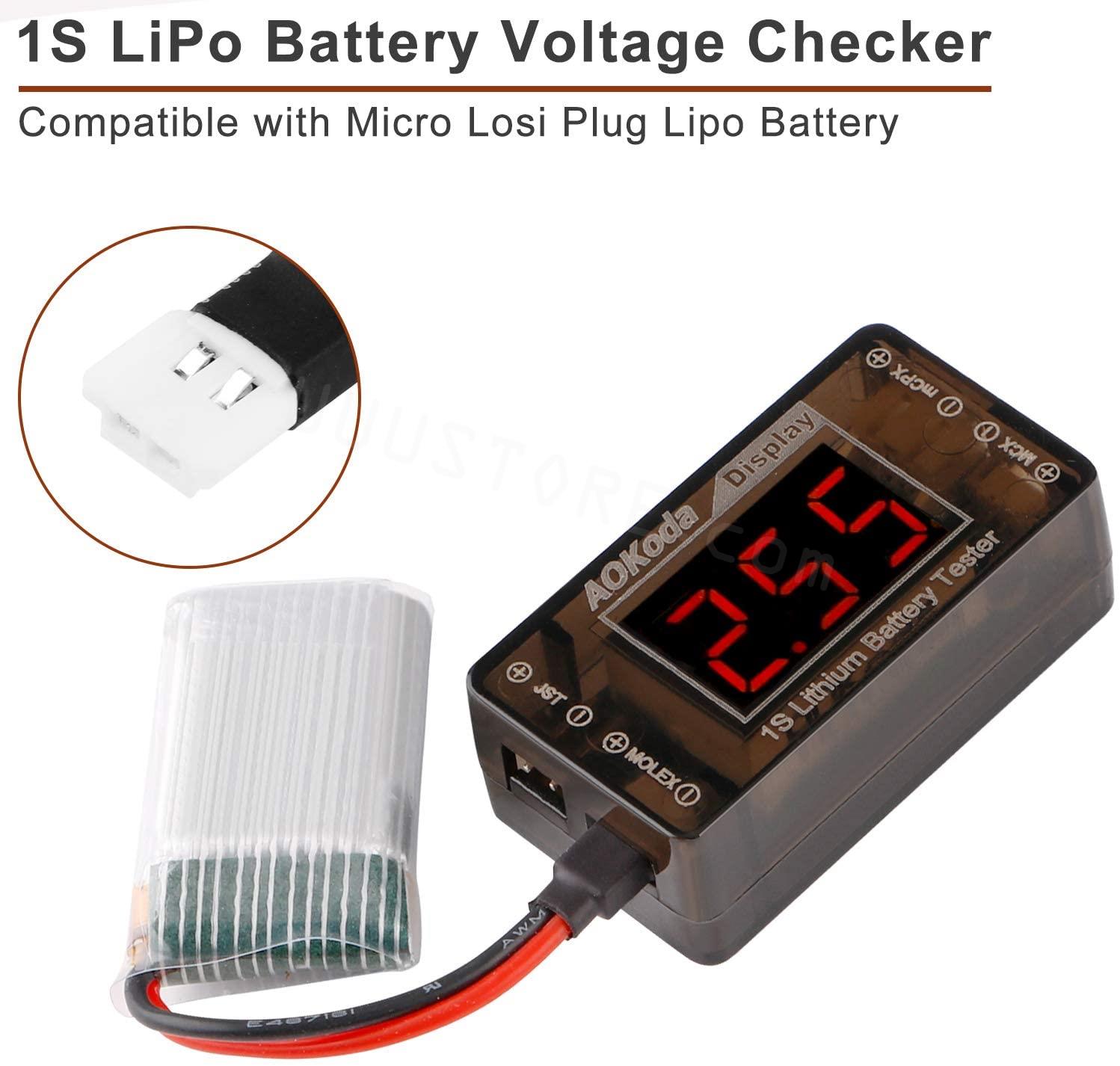 AOKoda AOK-041 1S LiPo batteri - Drone Battery Voltage Checker recensie en prijs