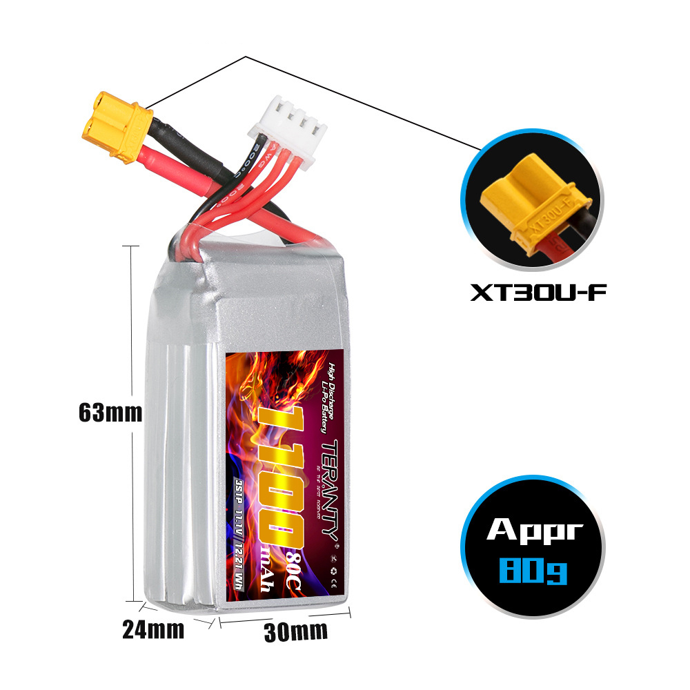 TERANTY 3S 11.1V 1100mAh 80C/1 - Drone Battery 3S recensie en prijs