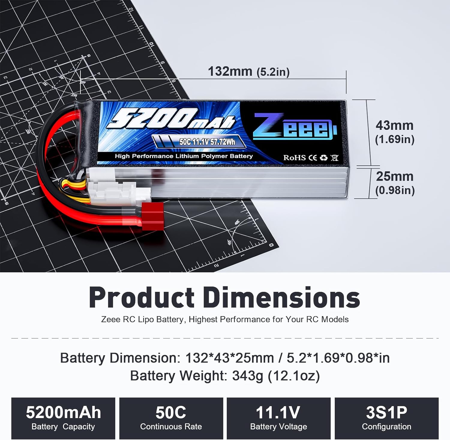 1/2 eenheden Zeee 11.1V 50C 52 - Drone Battery 3S recensie en prijs