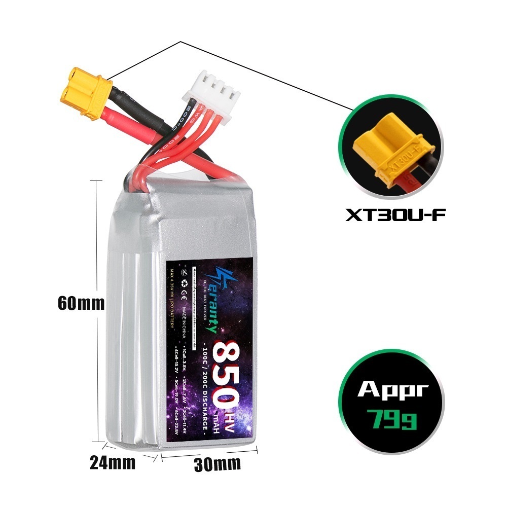 1/2/3PCS TERANTY 3S 11.4V Lipo - Drone Battery Connector recensie en prijs